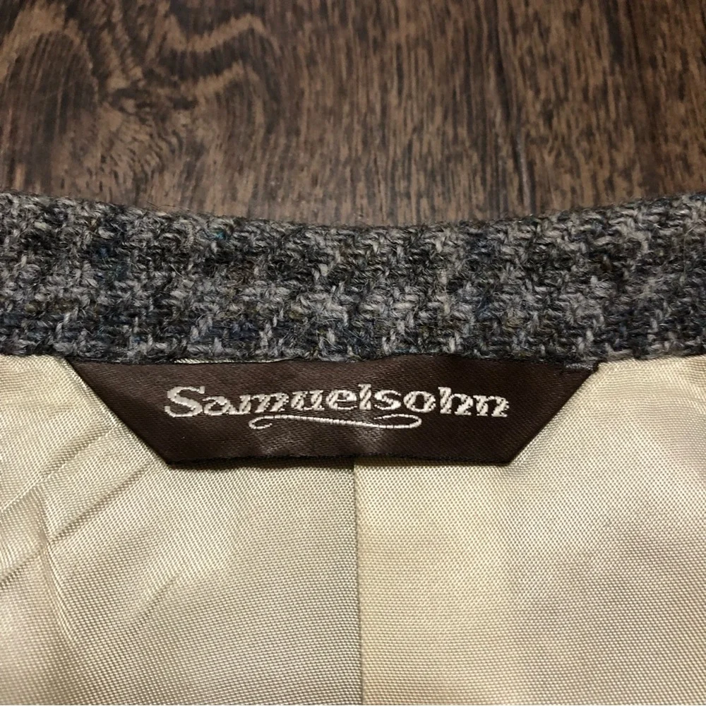 Vintage Samuelsohn Grey Tweed Houndstooth Blazer - Picture 14 of 17
